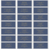 クラシック海軍 |金ゴールド結婚のゲスト住所 シール (正面)