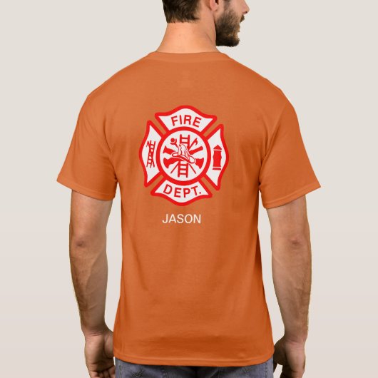 クラシック消防署マルチーズクロス消防士 Tシャツ (裏面)
