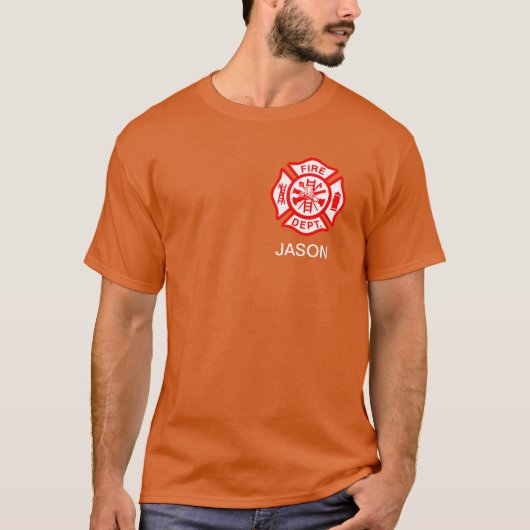 クラシック消防署マルチーズクロス消防士 Tシャツ (正面)