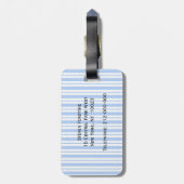 クラシック淡青色の白の不ストライプ均等なパターン#2 ラゲッジタグ (裏面縦)