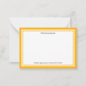 クラシック深い黄縁ど色とドットモノグラムの ノートカード (正面)