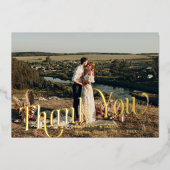 クラシック渦巻形のThank You結婚 Photo Card 箔招待状 (正面)