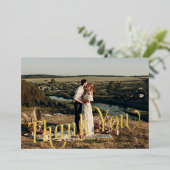 クラシック渦巻形のThank You結婚 Photo Card 箔招待状 (立ち正面)