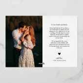 クラシック渦巻形のThank You結婚 Photo Card 箔招待状 (裏面)