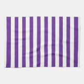 クラシック濃紫と白の水平ストライプの キッチンタオル (横)
