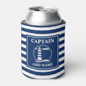 クラシック灯台の船長または船ストライプの名 缶クーラー (缶正面)