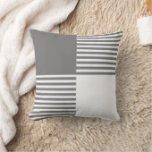 クラシック灰色の白い横線 クッション (ブランケット)