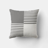 クラシック灰色の白い横線 クッション (裏面)
