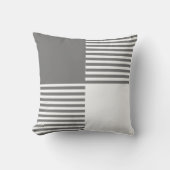 クラシック灰色の白い横線 クッション (正面)