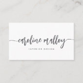 クラシック灰色 |署名モダンスクリプト 名刺 (正面)