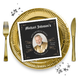 クラシック熟年から完カスタム成50誕生日 スタンダードカクテルナプキン