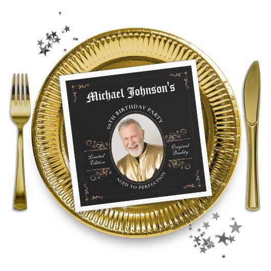 クラシック熟年から完カスタム成50誕生日 スタンダードカクテルナプキン