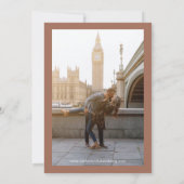 クラシック燃えたオレンジ色の写真エレガントな結婚式 セーブザデート (裏面)