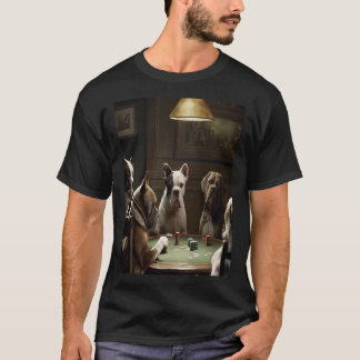 クラシック犬の遊トランプのポーカー Tシャツ
