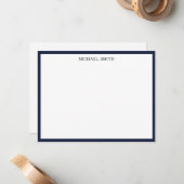 クラシック独身の縁どデニムブループロフェッショナル ノートカード (正面/裏面インサイチュ)