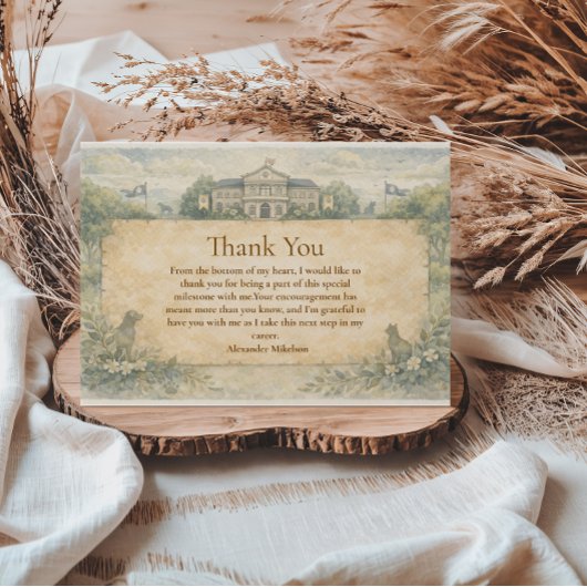 クラシック獣医学校卒業式 サンキューカード