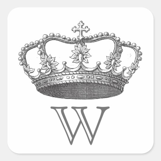 クラシック王妃の王冠 スクエアシール (正面)