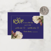 クラシック王室のブルーボタニカルフローラRSVP ノートカード (正面/裏面インサイチュ)