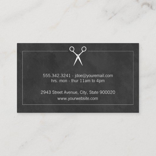 クラシック理容師ショップのお洒落背景 名刺 (裏面)