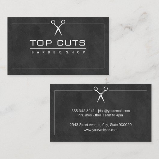 クラシック理容師ショップのお洒落背景 名刺 (正面/裏面)