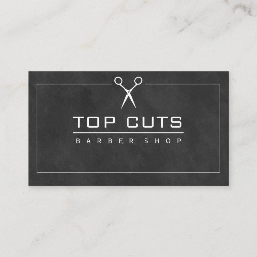 クラシック理容師ショップのお洒落背景 名刺 (正面)