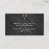 クラシック理容師ショップウッドファンシーハサミ 名刺 (裏面)