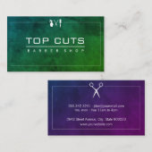 クラシック理容師ショップグお洒落リーンパープル 名刺 (正面/裏面)