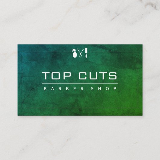 クラシック理容師ショップグお洒落リーンパープル 名刺 (正面)