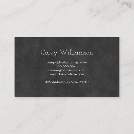 クラシック理容師ショップサークルパターン 名刺 (裏面)