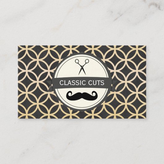 クラシック理容師ショップサークルパターン 名刺 (正面)