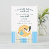 クラシック男の赤ちゃんシャワー招待状 招待状 (スタンド正面)