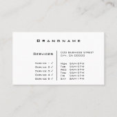 クラシック白いカスタムプロフェッショナル 名刺 (裏面)