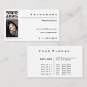 クラシック白いカスタムプロフェッショナル 名刺 (正面/裏面)