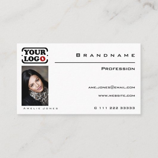 クラシック白いカスタムプロフェッショナル 名刺 (正面)