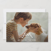 クラシック白いクリスマスボウ写真 シーズンカード (正面)