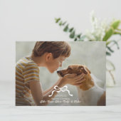 クラシック白いクリスマスボウ写真 シーズンカード (スタンド正面)