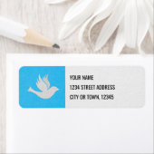 クラシック白いハトのグラフィックオンブルー ラベル (インサイチュ)