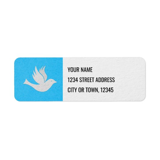 クラシック白いハトのグラフィックオンブルー ラベル (正面)