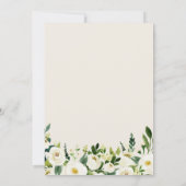 クラシック白い緑のバラの葉の誕生日パーティー 招待状 (裏面)
