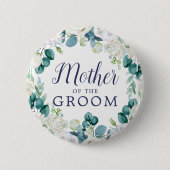 クラシック白い花と新郎の母 缶バッジ (正面)