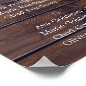 クラシック白い花のア素朴ルファベット ポスター (角)