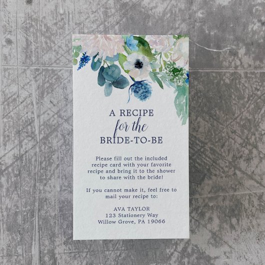 クラシック白い花のレシピ依頼 エンクロージャーカード