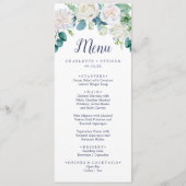 クラシック白い花の結婚ディナーメニュー メニュー (正面)