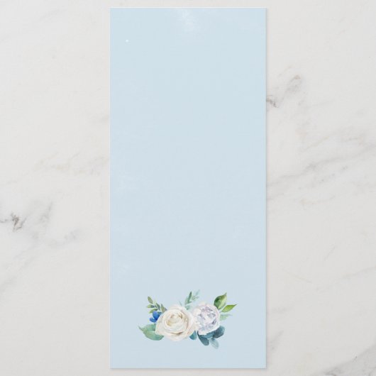 クラシック白い花の結婚ディナーメニュー メニュー (裏面)