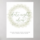 クラシック白い花ブライダルシャワーデイトナイト ポスター (正面)