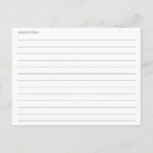 クラシック白い花ブライダルシャワーレシピカード ポストカード (裏面)