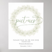 クラシック白い花ブライダルシャワー写真 ポスター (正面)