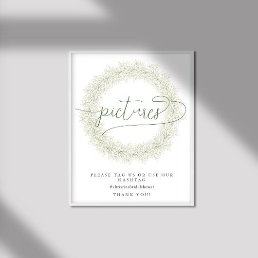 クラシック白い花ブライダルシャワー写真 ポスター