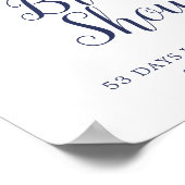 クラシック白い花ブライダルシャワー歓迎 ポスター (角)