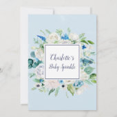 クラシック白い花ベビー 招待状 (裏面)